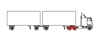 Truck snow tyres with deep tread depth